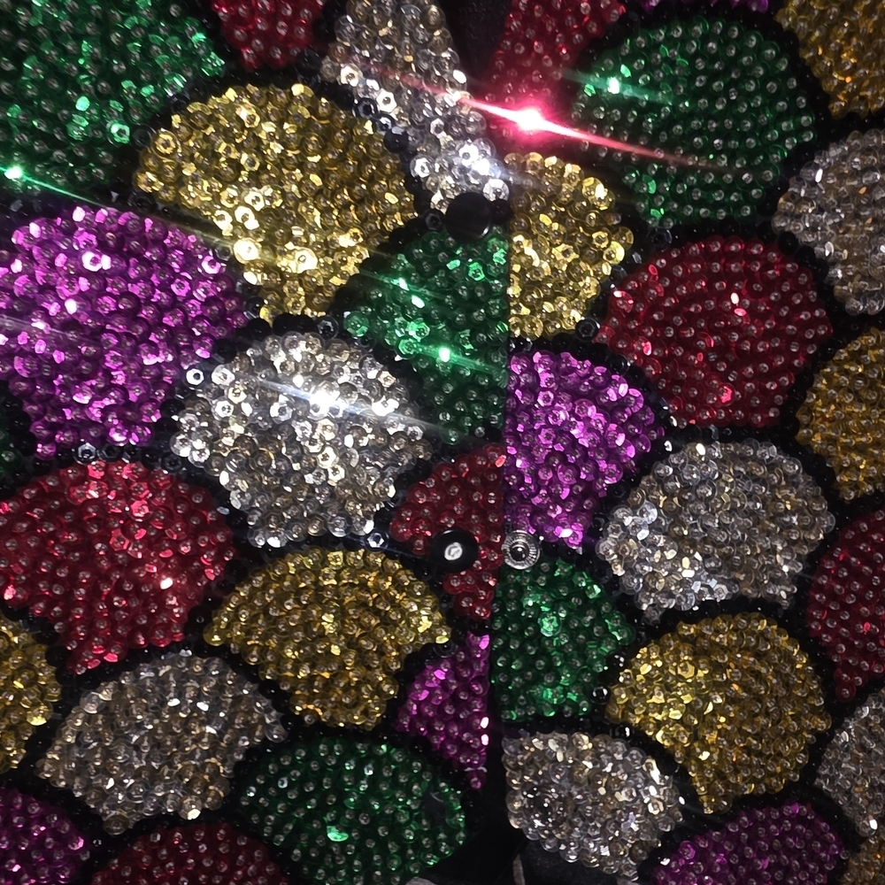 Vibrant Sequin Vest with Black Trim - Picture 3 of 8